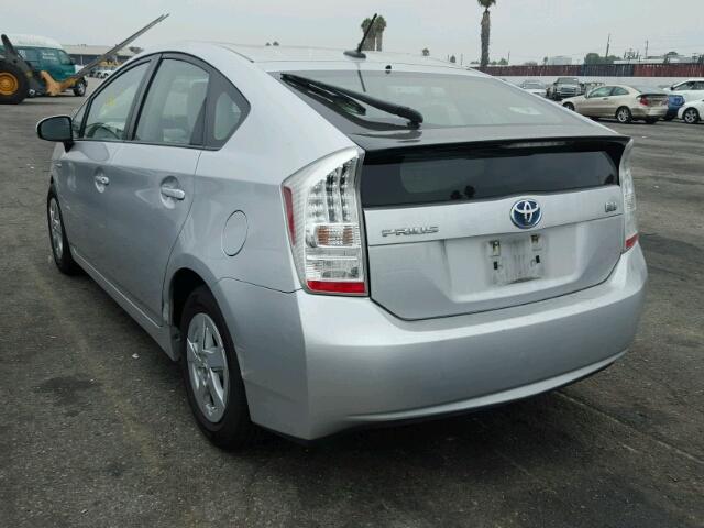 JTDKN3DU8A0123104 - 2010 TOYOTA PRIUS SILVER photo 3