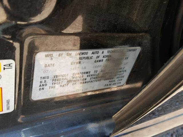 KL1TD56658B237438 - 2008 CHEVROLET AVEO BASE Qara foto 10