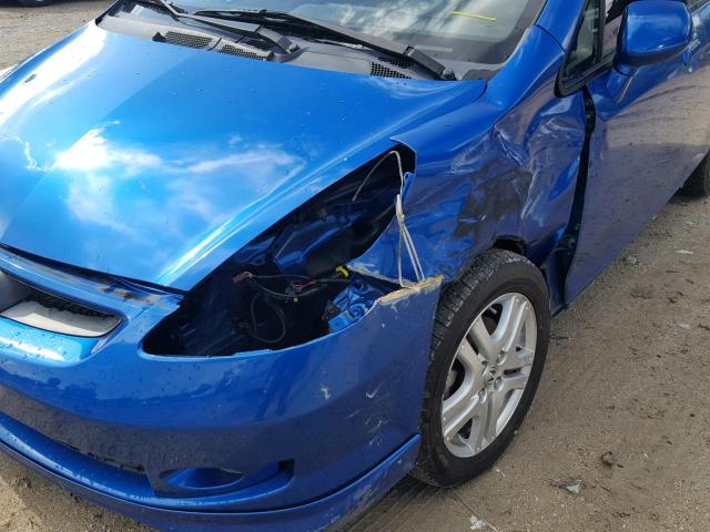 JHMGD38648S013524 - 2008 HONDA FIT SPORT BLUE photo 9