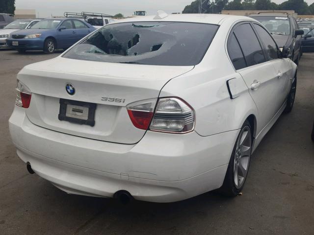 WBAVB77518NH79658 - 2008 BMW 335 I WHITE photo 4