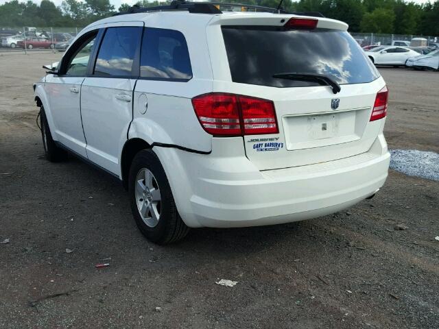 3D4GG47BX9T181412 - 2009 DODGE JOURNEY SE WHITE photo 3