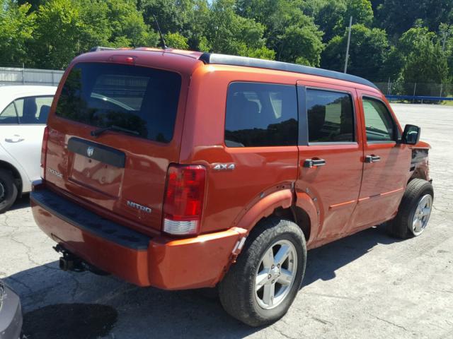 1D8GU28K39W532911 - 2009 DODGE NITRO SE ORANGE photo 4