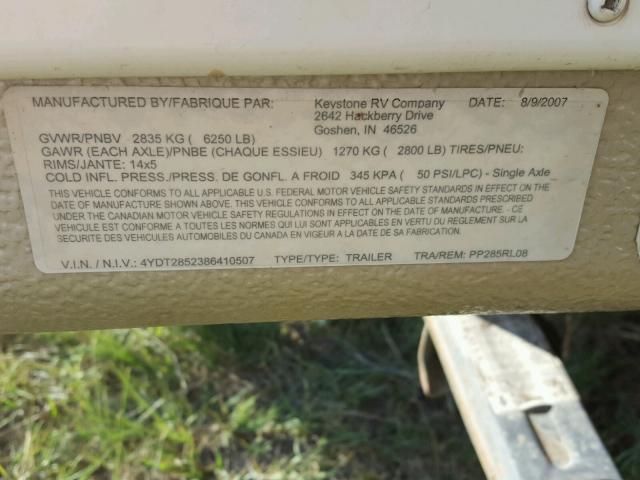 4YDT2852386410507 - 2008 KEYSTONE PASSPORT 白色 照片 10