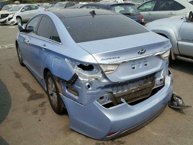 KMHEC4A4XCA023589 - 2012 HYUNDAI SONATA HYB BLUE photo 3