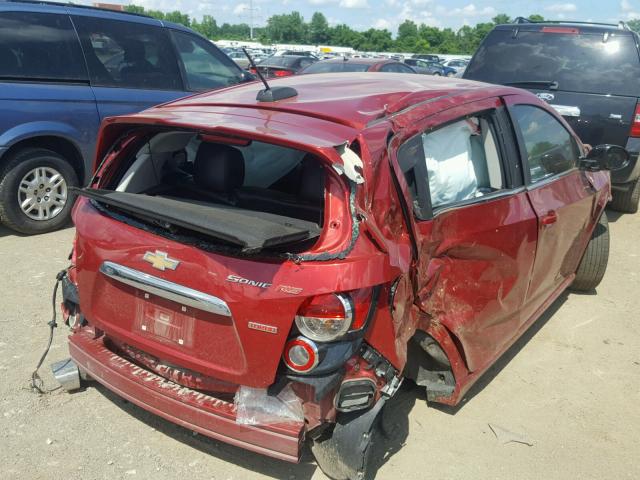 1G1JH6SB0F4155544 - 2015 CHEVROLET SONIC RS RED photo 4