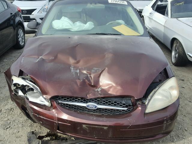 1FAFP52U9YA127246 - 2000 FORD TAURUS LX BURGUNDY photo 7