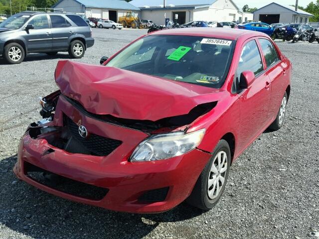 2T1BU4EE3AC511413 - 2010 TOYOTA COROLLA BA RED photo 2