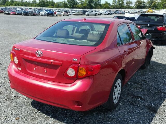 2T1BU4EE3AC511413 - 2010 TOYOTA COROLLA BA RED photo 4