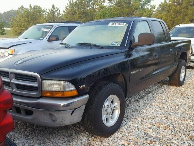 1B7GL2AN4YS700809 - 2000 DODGE DAKOTA BLACK photo 2