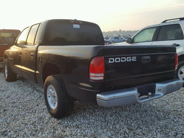 1B7GL2AN4YS700809 - 2000 DODGE DAKOTA BLACK photo 3