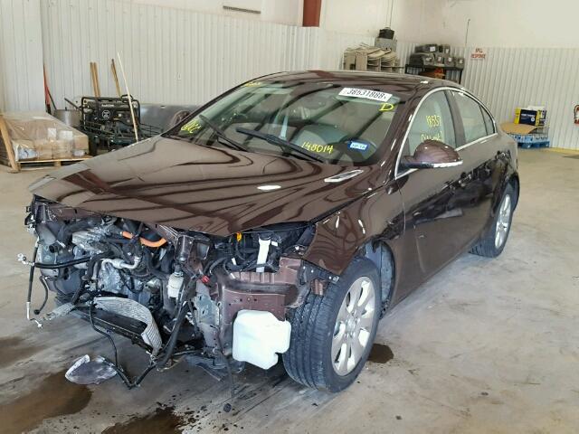 2G4GM5ER1F9148014 - 2015 BUICK REGAL PREM BROWN photo 2