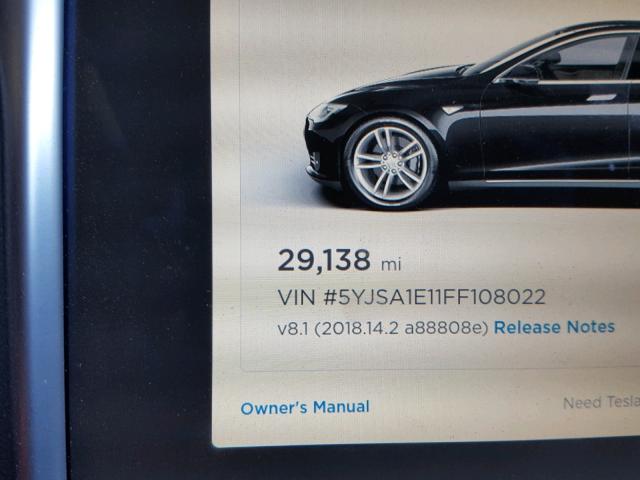 5YJSA1E11FF108022 - 2015 TESLA MODEL S Qara foto 8