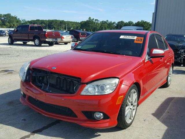 WDDGF81XX9R050426 - 2009 MERCEDES-BENZ C 300 4MAT RED photo 2