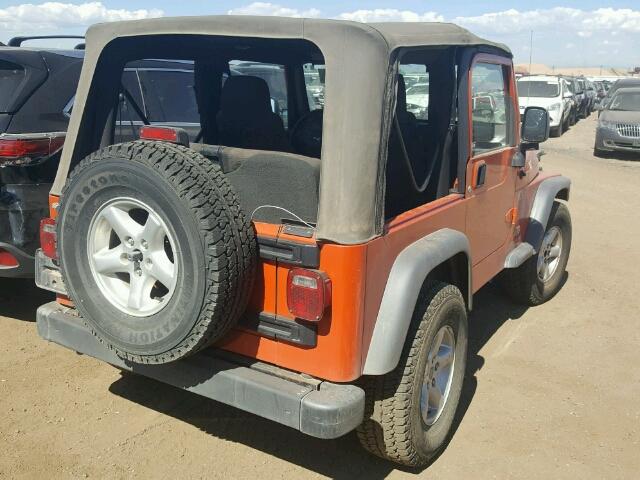 1J4FA39S95P305101 - 2005 JEEP WRANGLER ORANGE photo 4