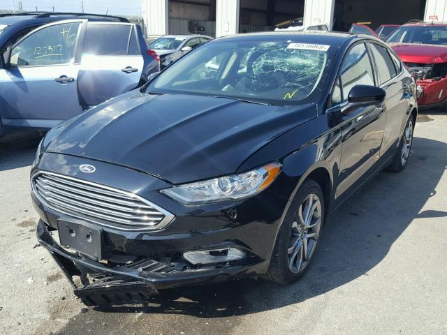 3FA6P0G73HR247121 - 2017 FORD FUSION S BLACK photo 2