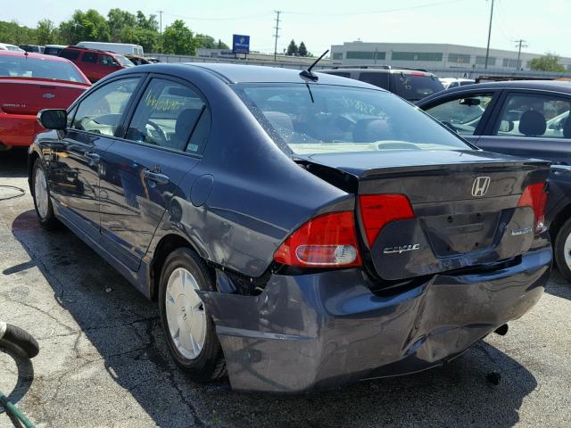 JHMFA362X8S011667 - 2008 HONDA CIVIC HYBR BLUE photo 3