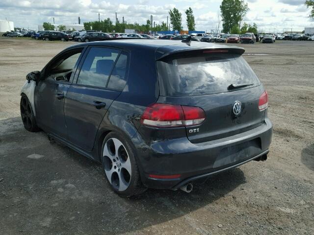 WVWGV7AJ2AW392476 - 2010 VOLKSWAGEN GTI BLACK photo 3