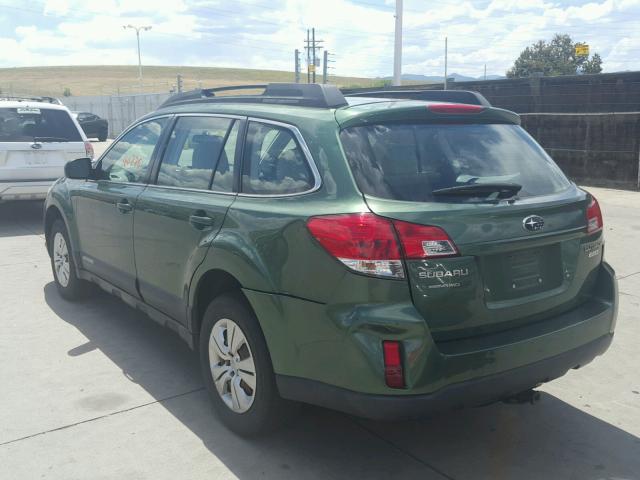 4S4BRBAC0A1347953 - 2010 SUBARU OUTBACK 2. GREEN photo 3