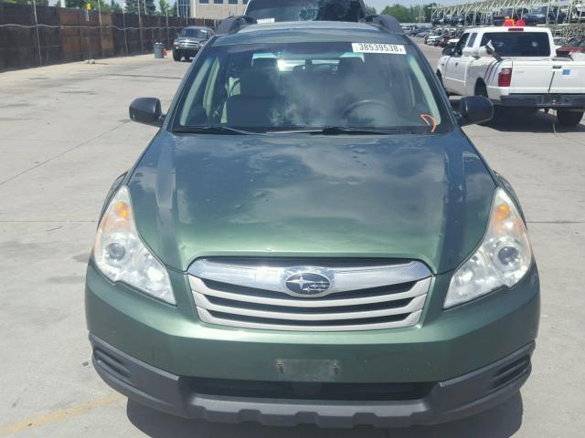 4S4BRBAC0A1347953 - 2010 SUBARU OUTBACK 2. GREEN photo 9