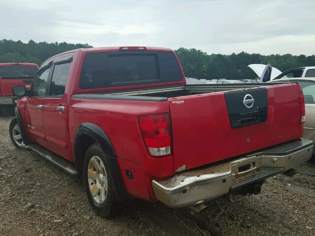 1N6BA07A26N506622 - 2006 NISSAN TITAN XE RED photo 3