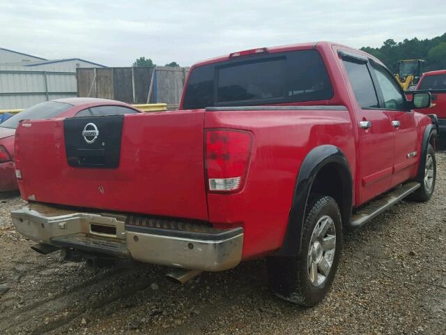 1N6BA07A26N506622 - 2006 NISSAN TITAN XE RED photo 4