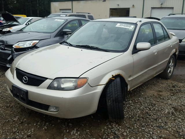 JM1BJ225110445827 - 2001 MAZDA PROTEGE LX TAN photo 2