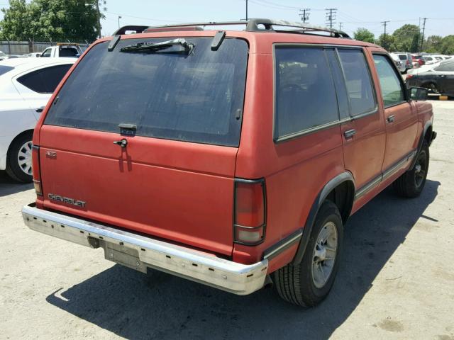 1GNCS13W0R2115851 - 1994 CHEVROLET BLAZER S10 RED photo 4