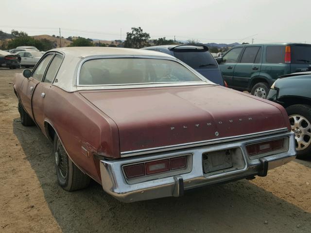 RH41G5A225406 - 1975 PLYMOUTH FURY RED photo 3