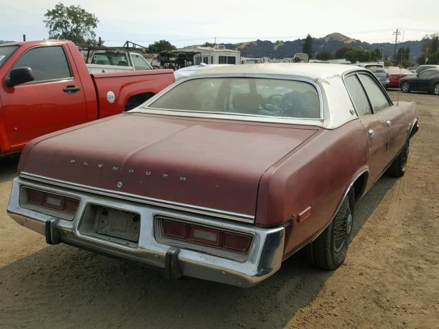RH41G5A225406 - 1975 PLYMOUTH FURY RED photo 4