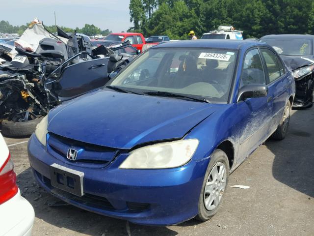 1HGES16305L011238 - 2005 HONDA CIVIC DX V BLUE photo 2