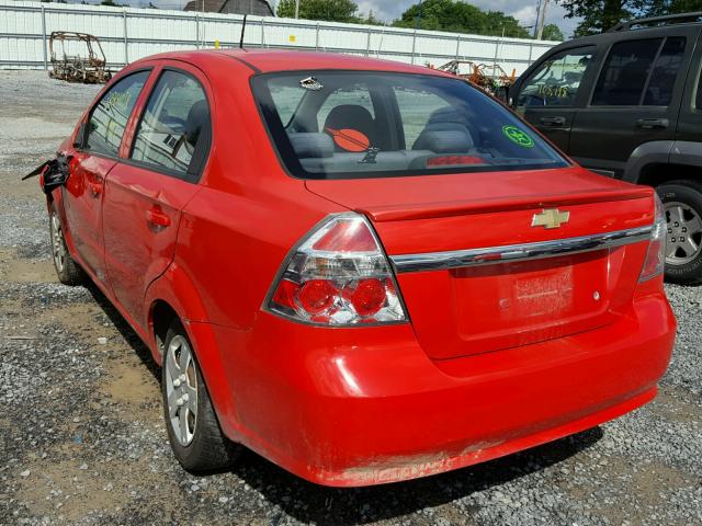 KL1TD56E79B355256 - 2009 CHEVROLET AVEO LS RED photo 3