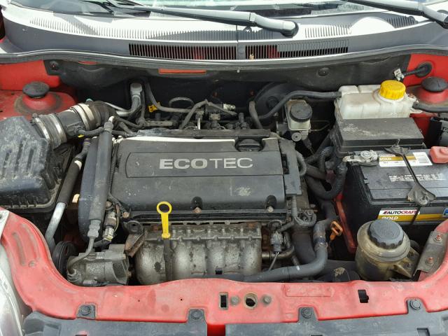 KL1TD56E79B355256 - 2009 CHEVROLET AVEO LS RED photo 7