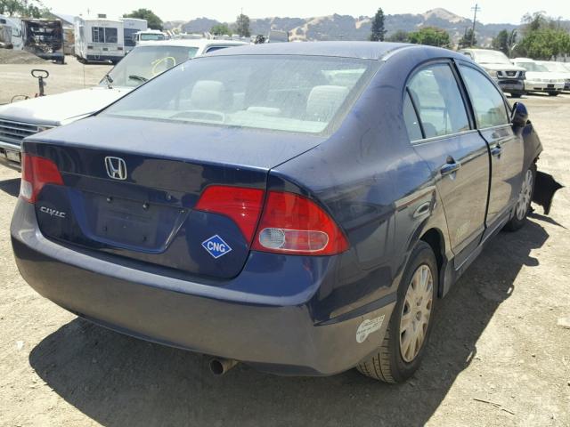 1HGFA465X8L000312 - 2008 HONDA CIVIC GX BLUE photo 4