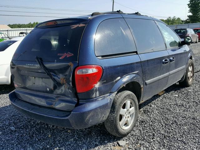 1D4GP45R75B139677 - 2005 DODGE CARAVAN SX BLUE photo 4