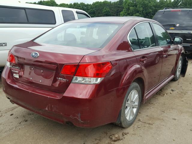 4S3BMCC67C3038231 - 2012 SUBARU LEGACY 2.5 MAROON photo 4