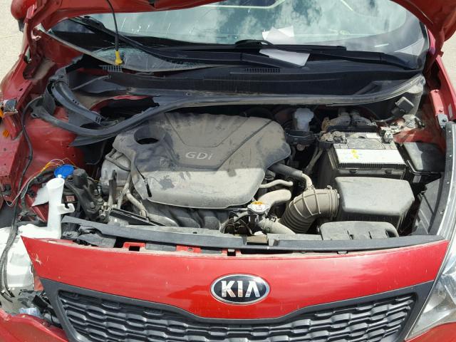 KNADM4A38D6279526 - 2013 KIA RIO LX RED photo 7