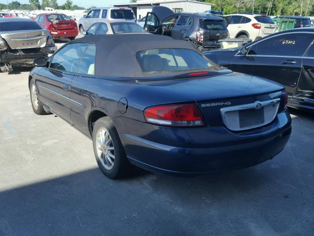 1C3EL65R13N525698 - 2003 CHRYSLER SEBRING LI BLUE photo 3