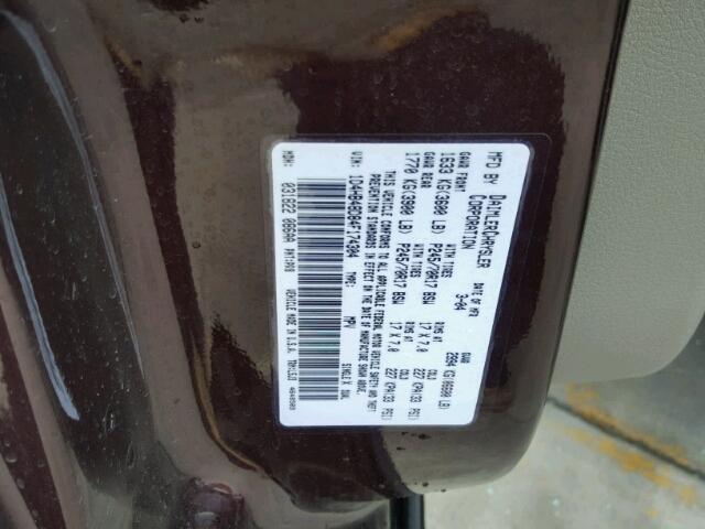 1D4HB48D84F174304 - 2004 DODGE DURANGO BURGUNDY photo 10