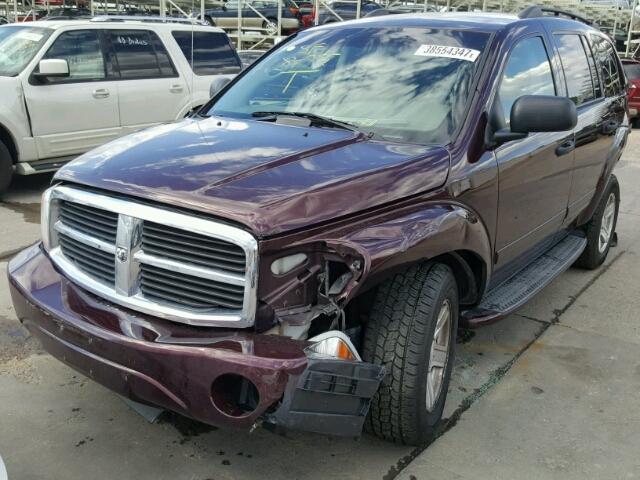 1D4HB48D84F174304 - 2004 DODGE DURANGO BURGUNDY photo 2