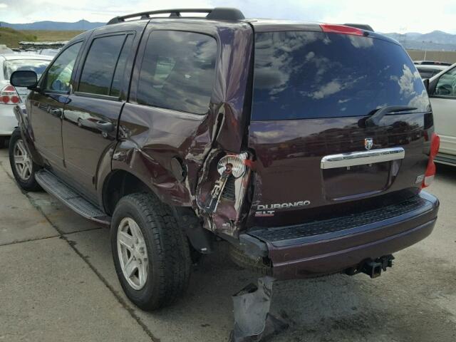 1D4HB48D84F174304 - 2004 DODGE DURANGO BURGUNDY photo 3