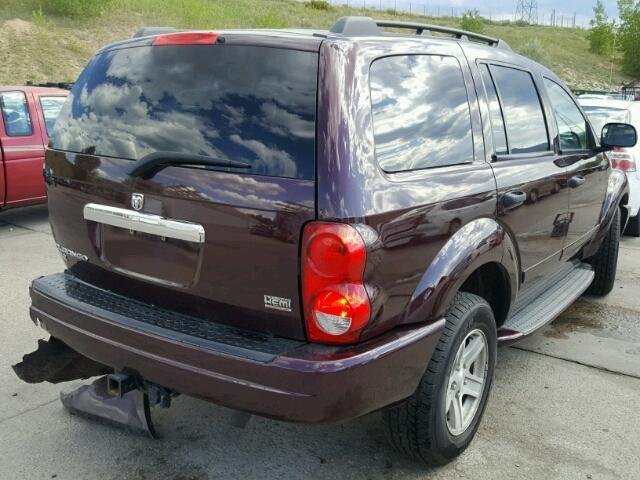 1D4HB48D84F174304 - 2004 DODGE DURANGO BURGUNDY photo 4