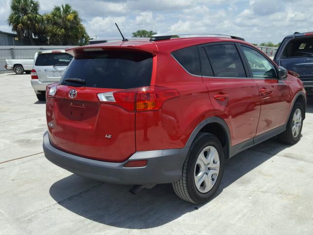 2T3ZFREV6FW153338 - 2015 TOYOTA RAV4 LE RED photo 4