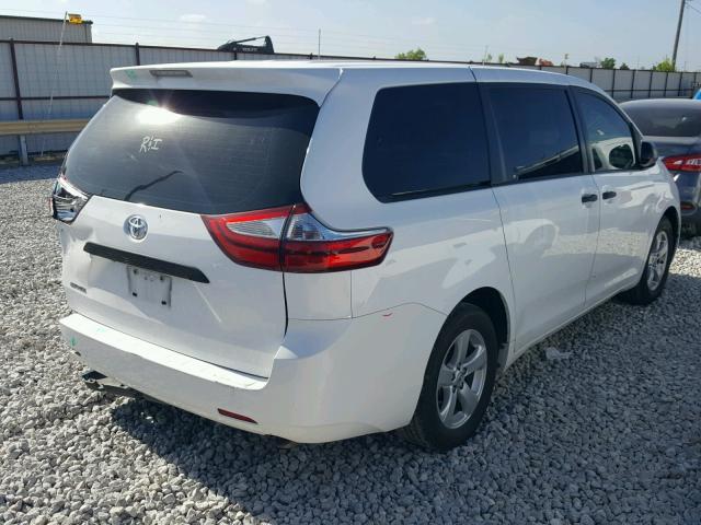 5TDZK3DC1FS651991 - 2015 TOYOTA SIENNA BAS WHITE photo 4