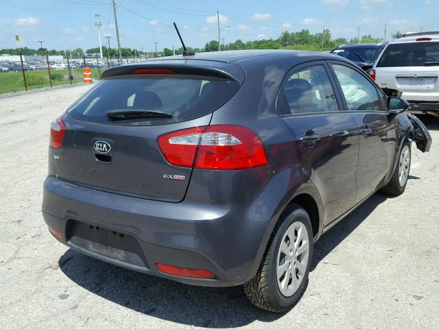 KNADN5A32F6445612 - 2015 KIA RIO EX CHARCOAL photo 4