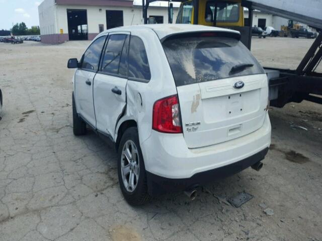 2FMDK4GCXDBB02490 - 2013 FORD EDGE WHITE photo 3