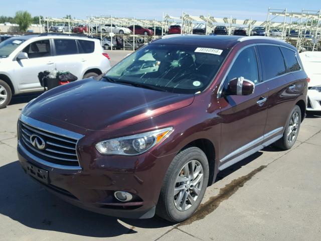 5N1AL0MM0DC331802 - 2013 INFINITI JX35 BASE BURGUNDY photo 2