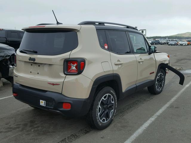 ZACCJBCTXFPB34724 - 2015 JEEP RENEGADE T CREAM photo 4