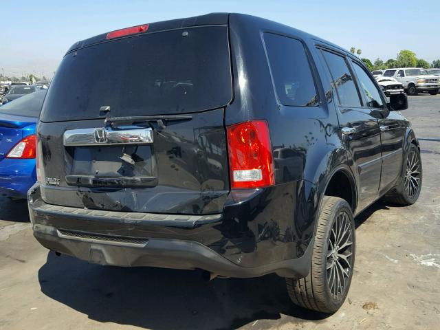 5FNYF3H23CB032553 - 2012 HONDA PILOT LX BLACK photo 4