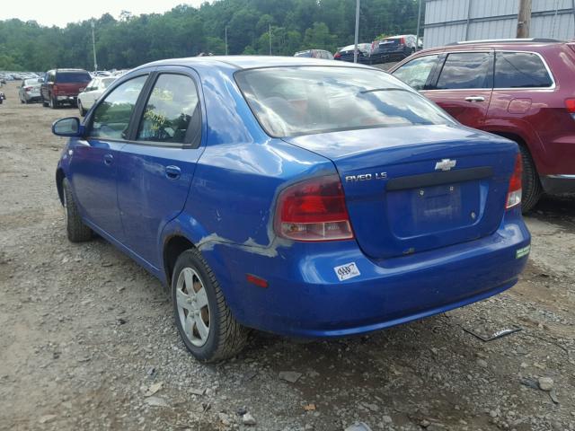KL1TD56626B665772 - 2006 CHEVROLET AVEO BASE Niebieski zdjęcie 3