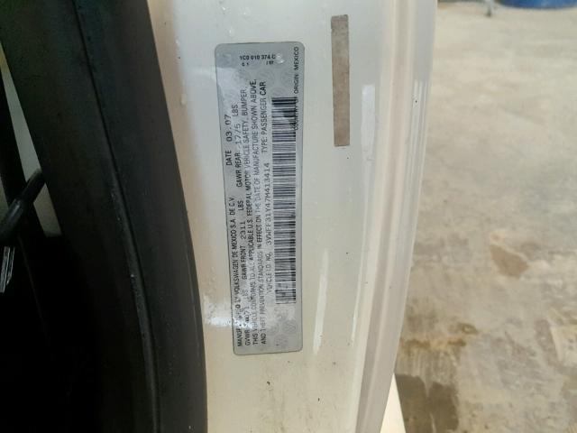 3VWFF31Y47M413414 - 2007 VOLKSWAGEN NEW BEETLE თეთრი ფოტო 10